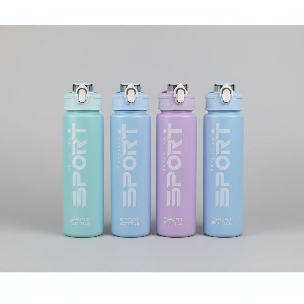 HydroGlow 1-Litre Motivational Sports Water Bottle with Time Markers & Straw