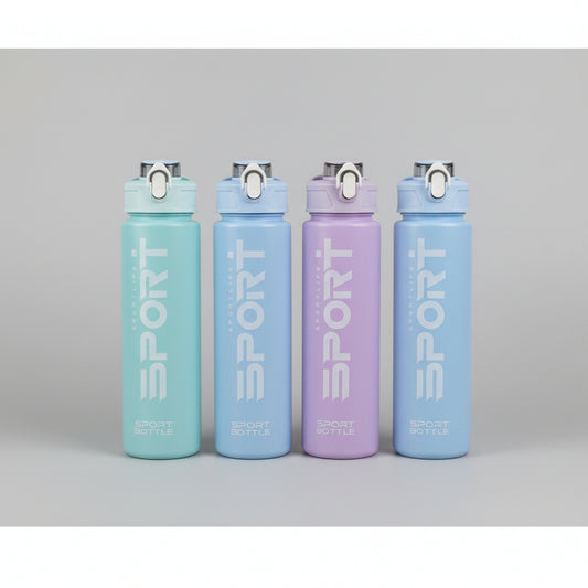 HydroGlow 1-Litre Motivational Sports Water Bottle with Time Markers & Straw
