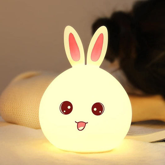 Silicon Bunny Rabbit LED Night Light – Soft Touch Rechargeable Lamp